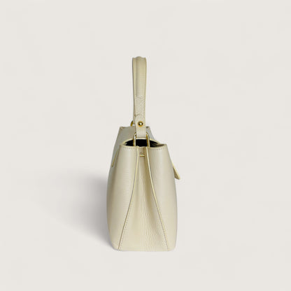 Біла італійська шкіряна жіноча сумка Piumelli Elysia D37 Off White