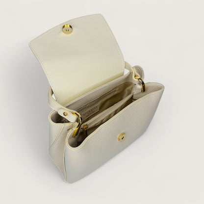 Біла італійська шкіряна жіноча сумка Piumelli Elysia D37 Off White