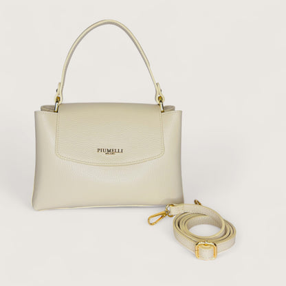 Біла італійська шкіряна жіноча сумка Piumelli Elysia D37 Off White