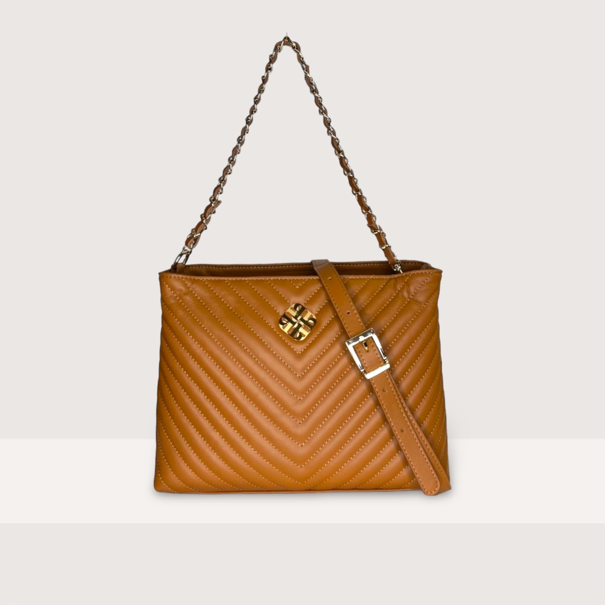 Коричнева італійська шкіряна жіноча сумка Piumelli Harper Bag , S44 Tobacco