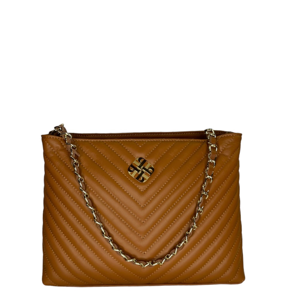 Коричнева італійська шкіряна жіноча сумка Piumelli Harper Bag , S44 Tobacco
