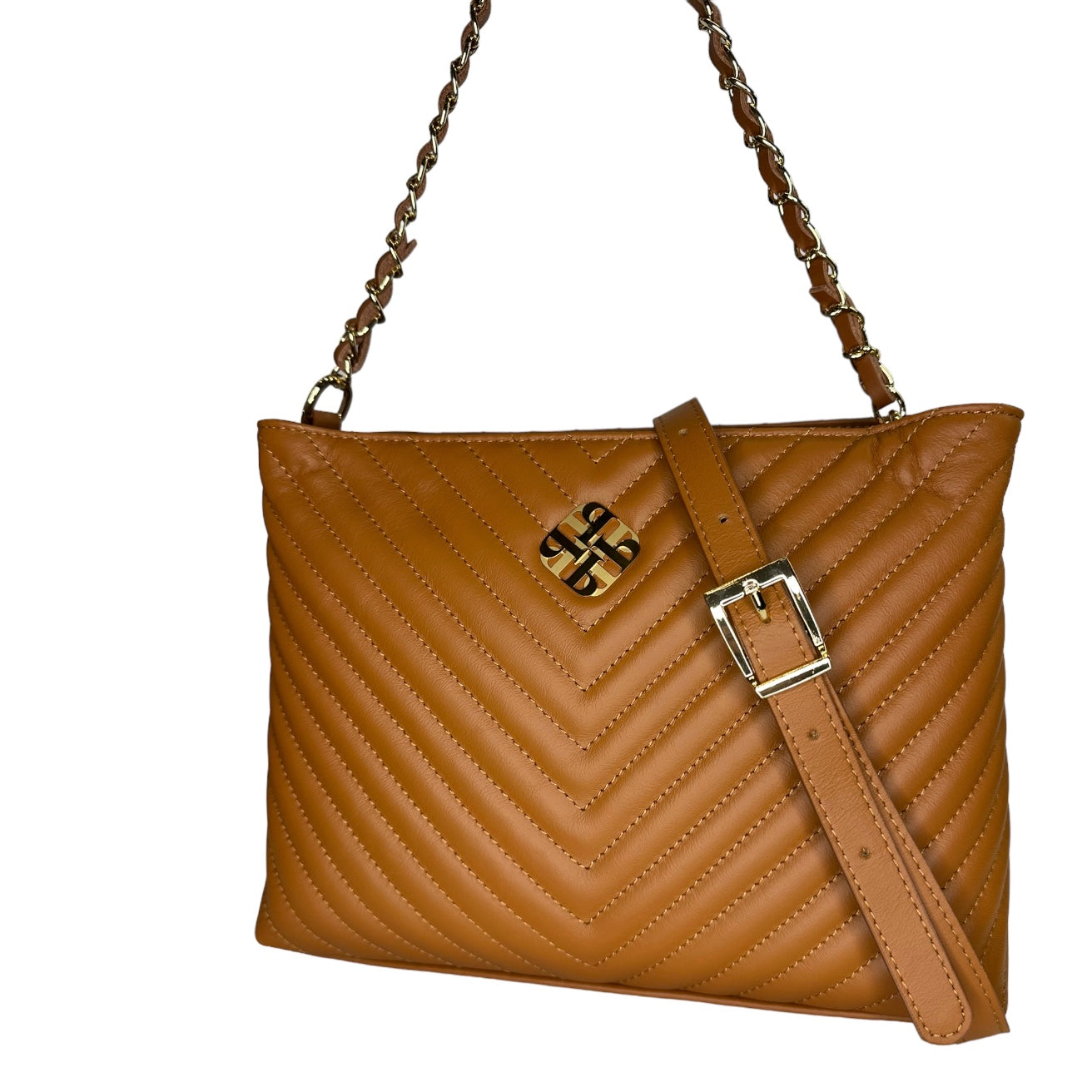Коричнева італійська шкіряна жіноча сумка Piumelli Harper Bag , S44 Tobacco