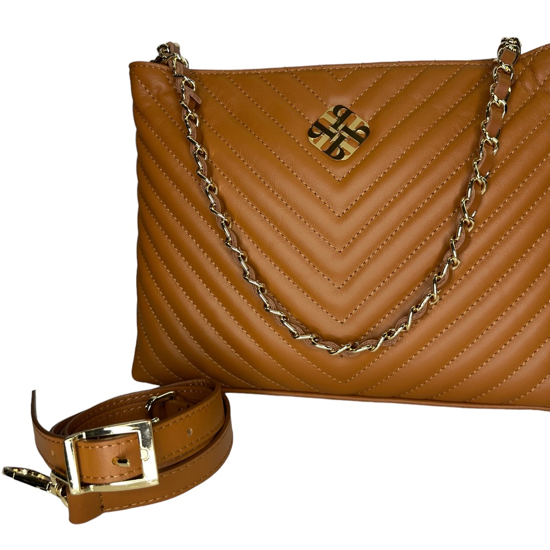 Коричнева італійська шкіряна жіноча сумка Piumelli Harper Bag , S44 Tobacco