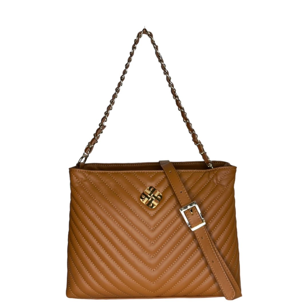 Коричнева італійська шкіряна жіноча сумка Piumelli Harper Bag , S44 Tobacco