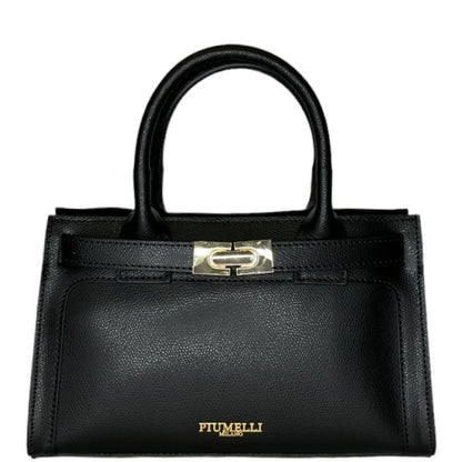 Чорна італійська шкіряна жіноча сумка Piumelli Ira P636 Black
