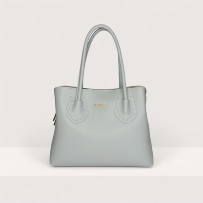 Сіра італійська шкіряна жіноча сумка Piumelli Iva М M P630 Light Grey