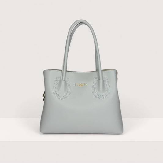 Сіра італійська шкіряна жіноча сумка Piumelli Iva М M P630 Light Grey