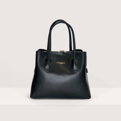 Чорна італійська шкіряна жіноча сумка Piumelli Iva М M P636 Black