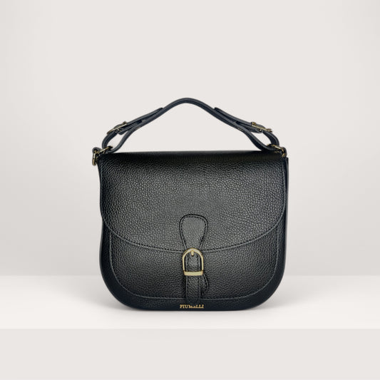 Чорна італійська шкіряна жіноча сумка Piumelli Jole M D28 Black