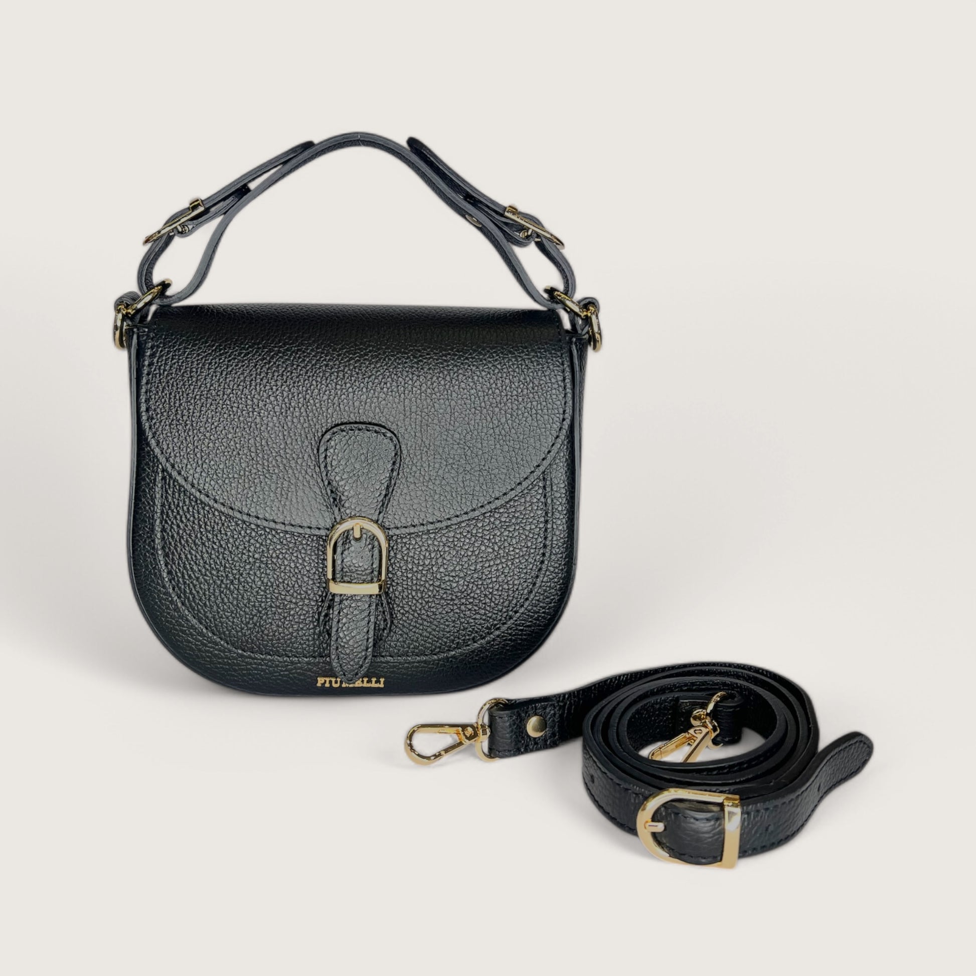 Чорна італійська шкіряна жіноча сумка Piumelli Jole S D28 Black