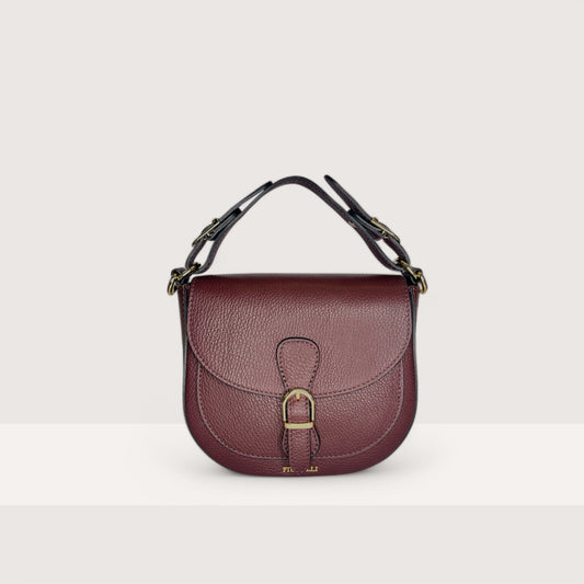 Італійська шкіряна жіноча сумка Piumelli Jole S D54 Burgundy кольору бургунді