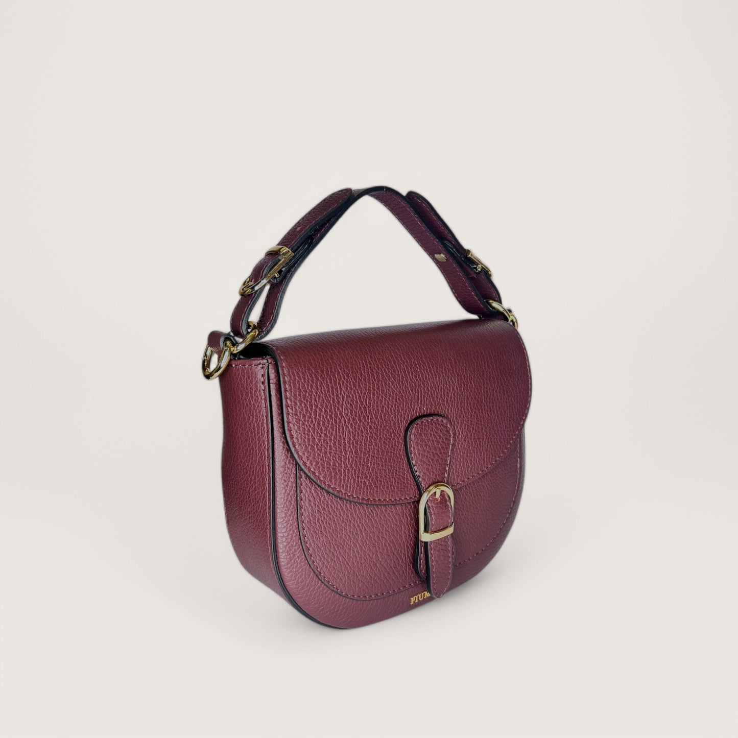 Італійська шкіряна жіноча сумка Piumelli Jole S D54 Burgundy кольору бургунді