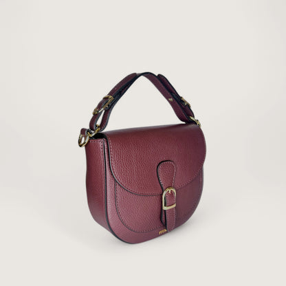 Італійська шкіряна жіноча сумка Piumelli Jole S D54 Burgundy кольору бургунді