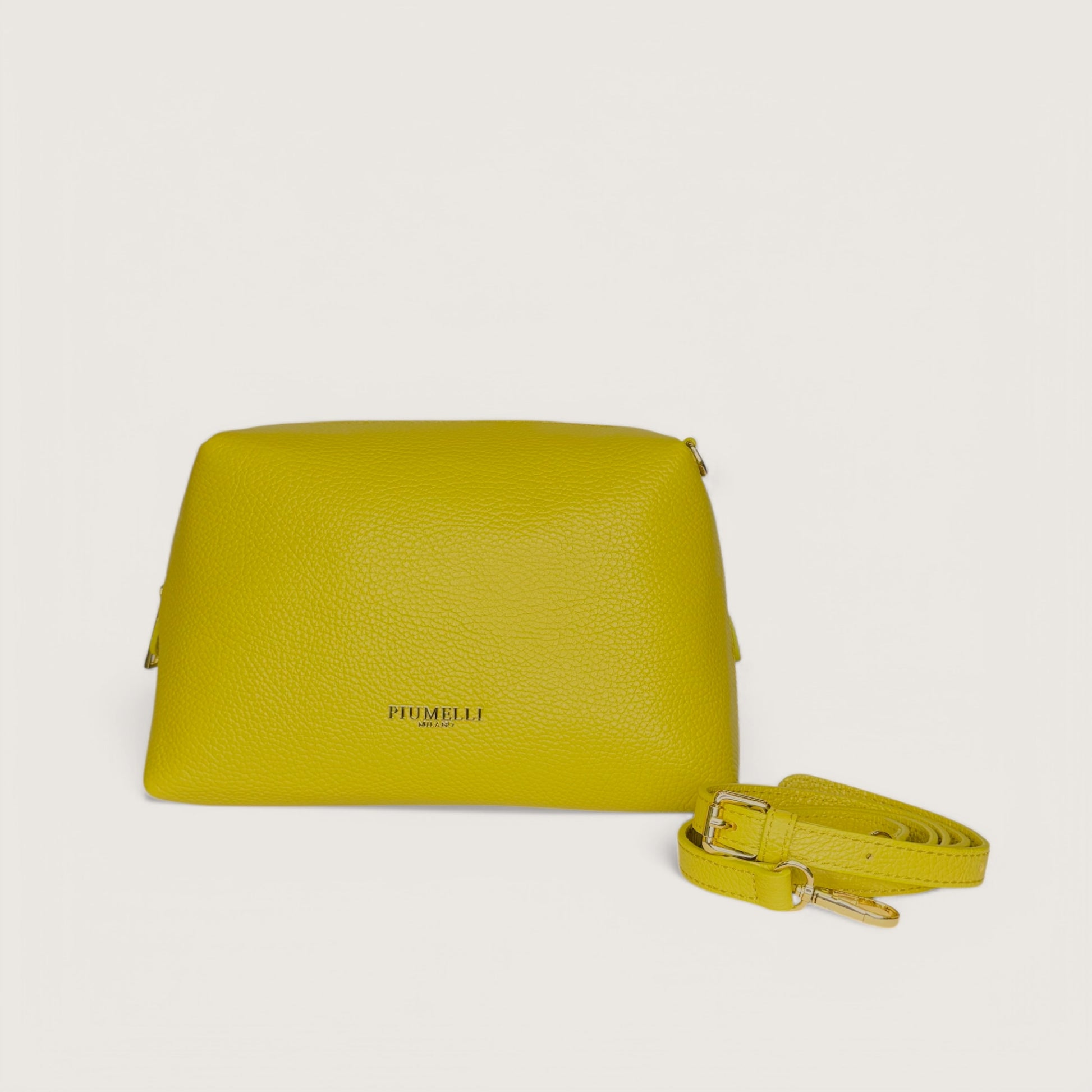 Гірчична італійська шкіряна жіноча сумка Piumelli Juniper D89 Pistacchio