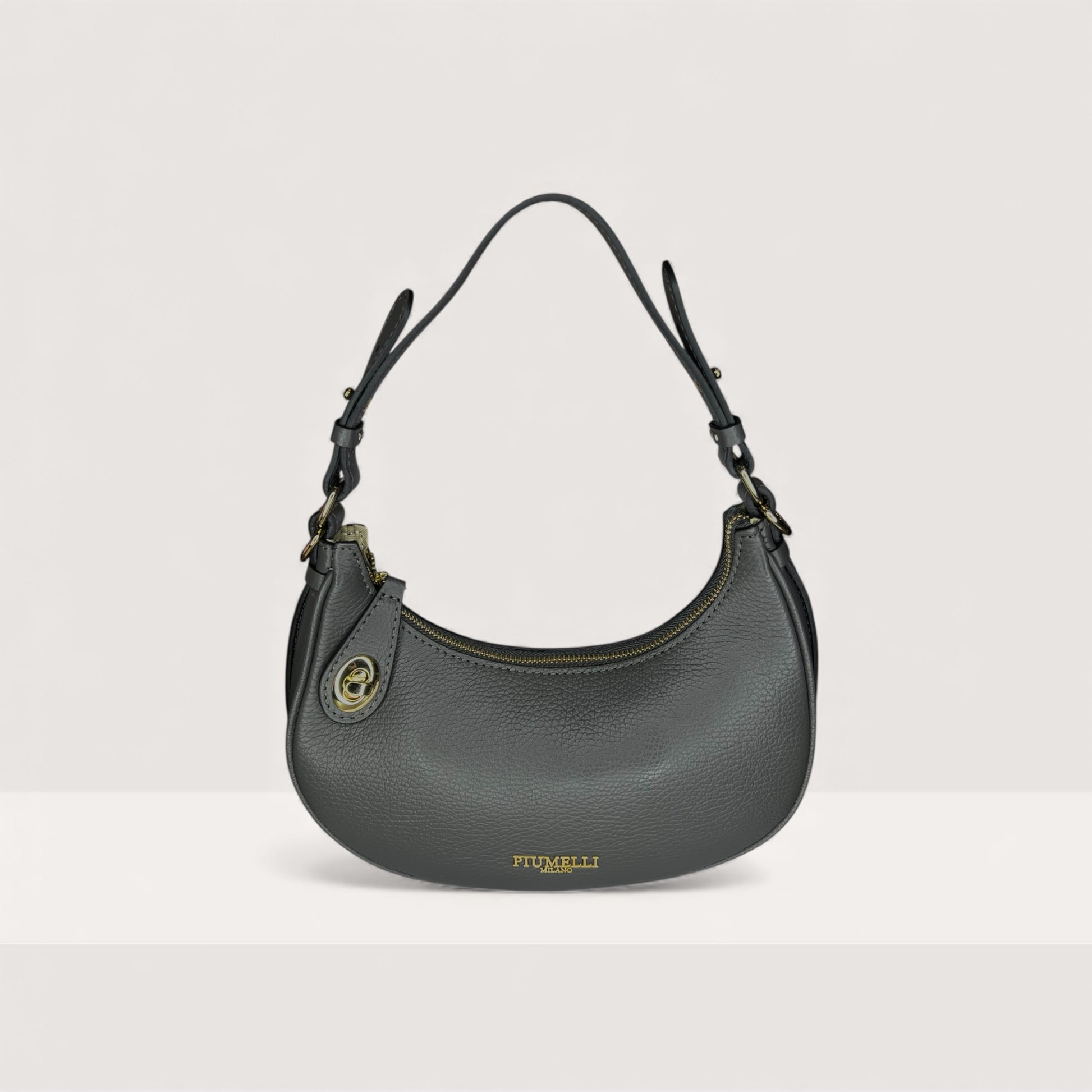 Графітова італійська шкіряна жіноча сумка Piumelli Kimberly D27 Dark Grey