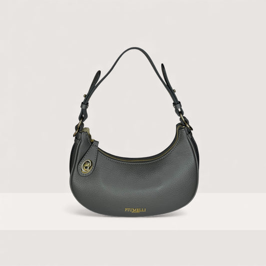 Графітова італійська шкіряна жіноча сумка Piumelli Kimberly D27 Dark Grey