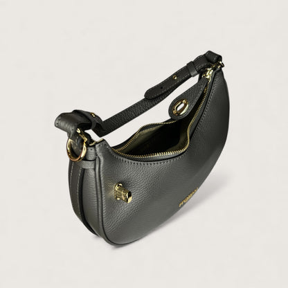Графітова італійська шкіряна жіноча сумка Piumelli Kimberly D27 Dark Grey