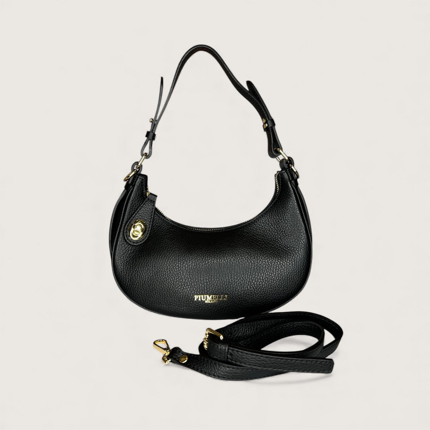 Чорна італійська шкіряна жіноча сумка Piumelli Kimberly D28 Black