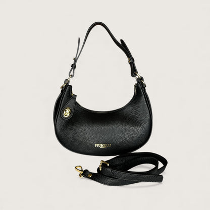 Чорна італійська шкіряна жіноча сумка Piumelli Kimberly D28 Black