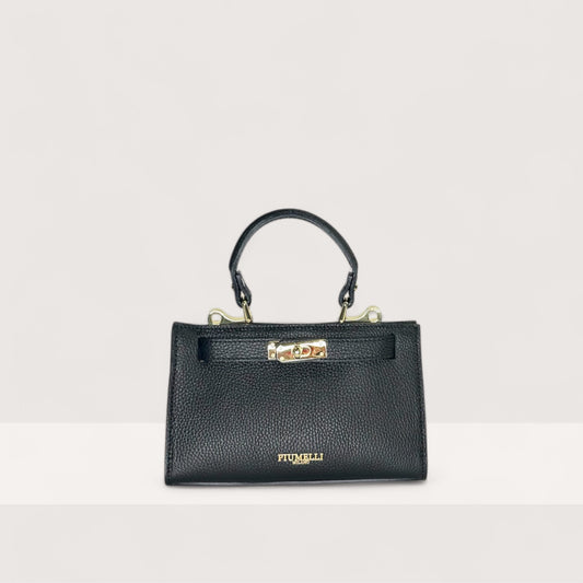 Чорна італійська шкіряна жіноча сумка Piumelli Laine S Bag, D28 Black