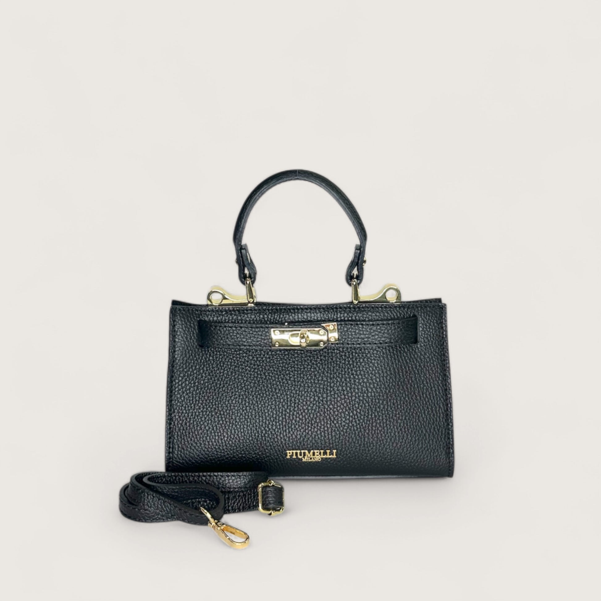 Чорна італійська шкіряна жіноча сумка Piumelli Laine S Bag, D28 Black