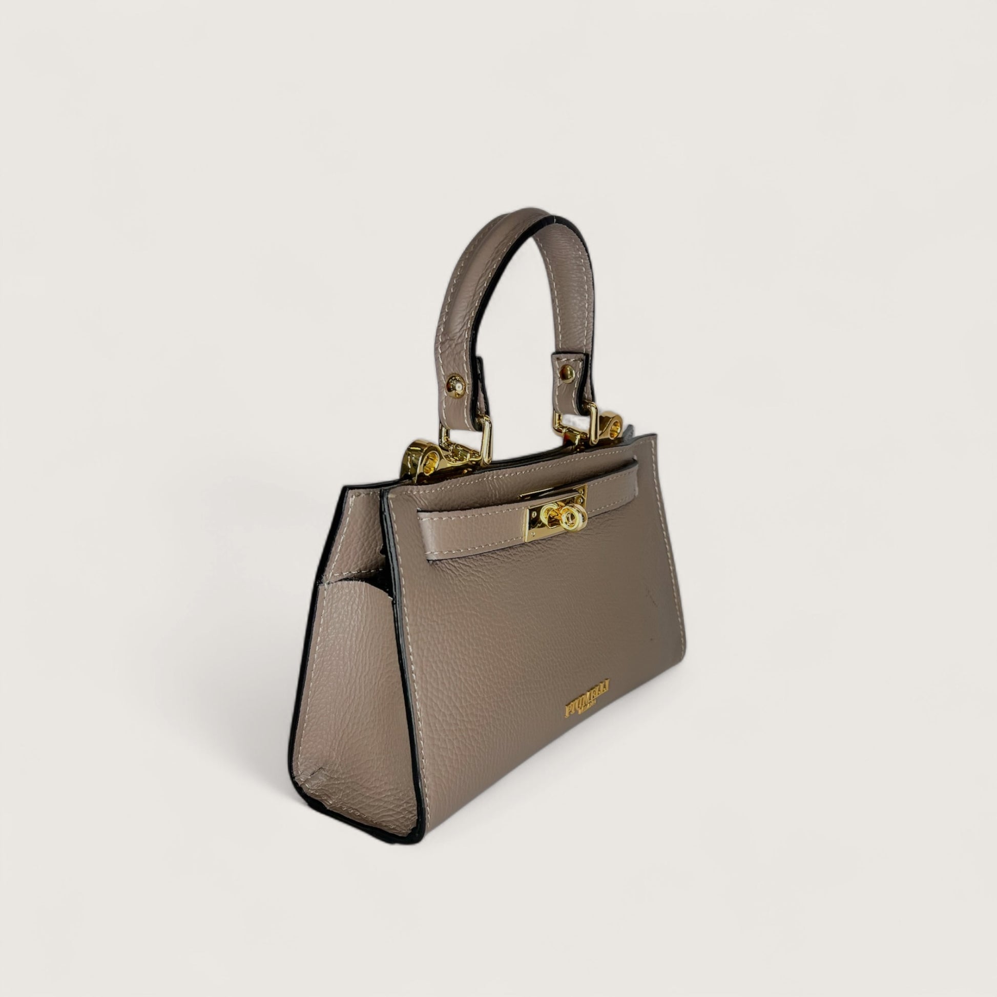 Італійська шкіряна жіноча сумка Piumelli Laine S D240 Taupe кольору тауп