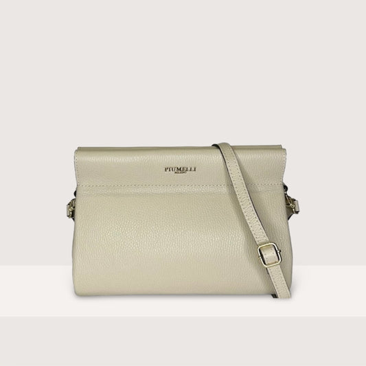 Біла італійська шкіряна жіноча сумка Piumelli Lana M D37 Off White