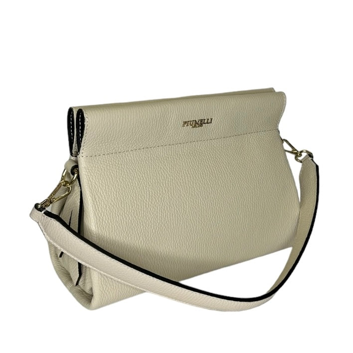 Біла італійська шкіряна жіноча сумка Piumelli Lana M D37 Off White
