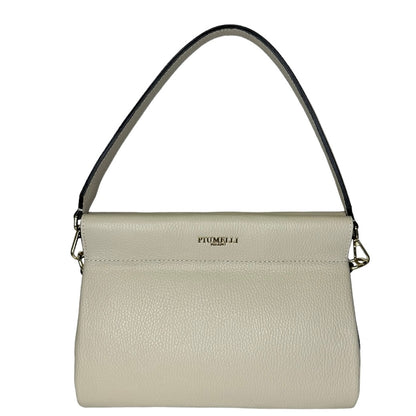 Біла італійська шкіряна жіноча сумка Piumelli Lana M D37 Off White