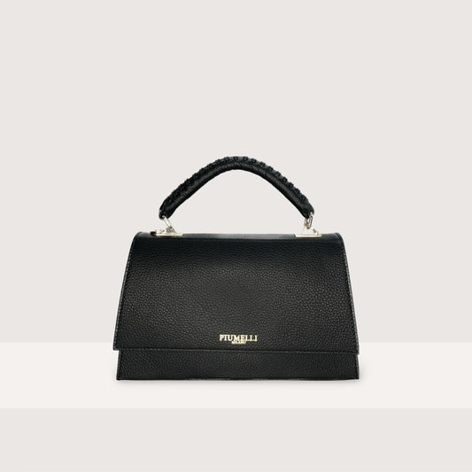 Чорна італійська шкіряна жіноча сумка Piumelli Lavinia bag , D28 Black