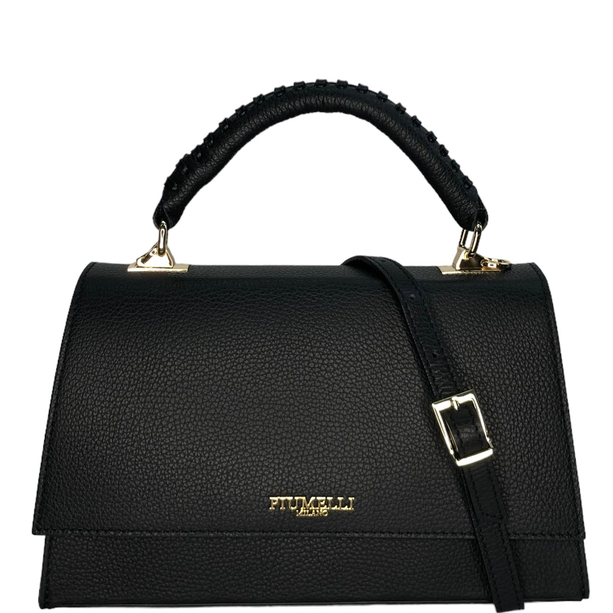 Чорна італійська шкіряна жіноча сумка Piumelli Lavinia bag , D28 Black