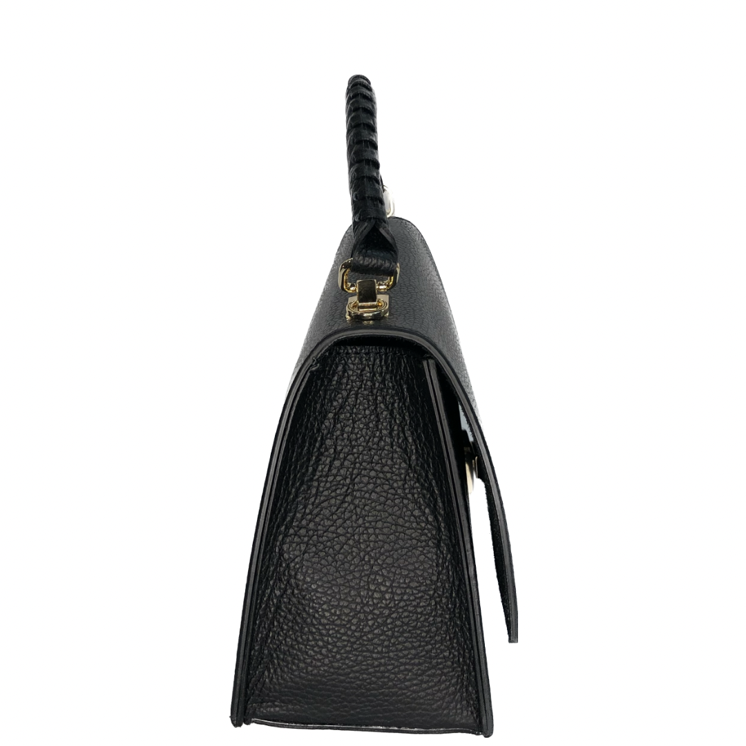 Чорна італійська шкіряна жіноча сумка Piumelli Lavinia bag , D28 Black