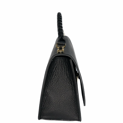 Чорна італійська шкіряна жіноча сумка Piumelli Lavinia bag , D28 Black