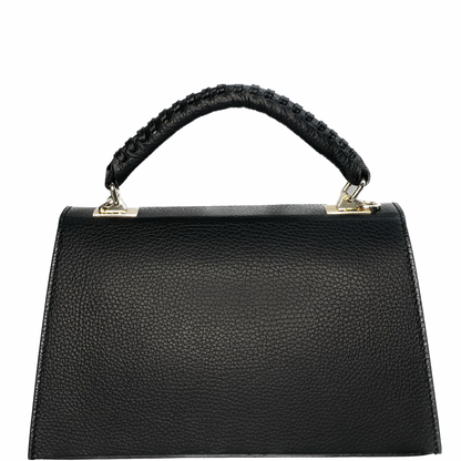 Чорна італійська шкіряна жіноча сумка Piumelli Lavinia bag , D28 Black