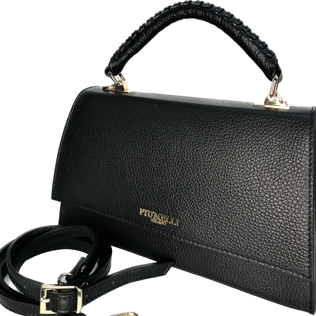 Чорна італійська шкіряна жіноча сумка Piumelli Lavinia bag , D28 Black