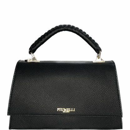 Чорна італійська шкіряна жіноча сумка Piumelli Lavinia bag , D28 Black