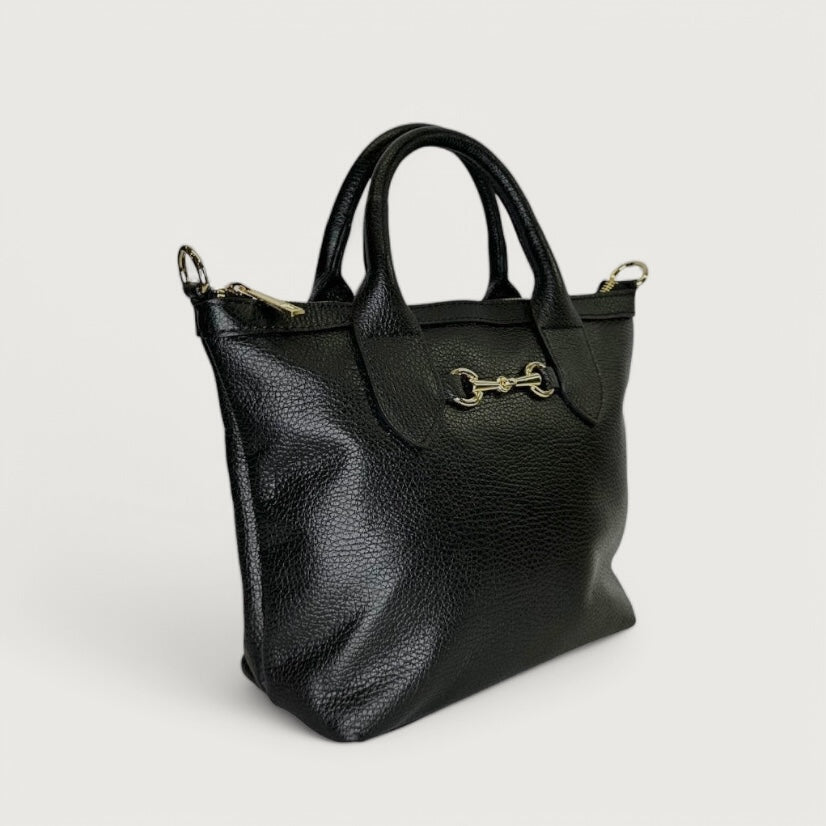 Чорна італійська шкіряна жіноча сумка Piumelli Lea Bag , D28 Black