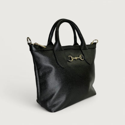 Чорна італійська шкіряна жіноча сумка Piumelli Lea Bag , D28 Black
