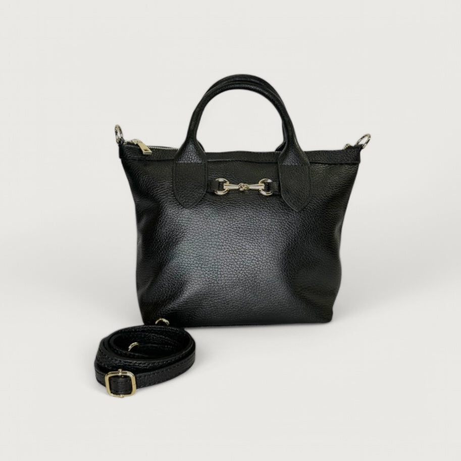 Чорна італійська шкіряна жіноча сумка Piumelli Lea Bag , D28 Black