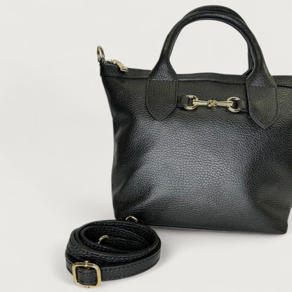 Чорна італійська шкіряна жіноча сумка Piumelli Lea Bag , D28 Black
