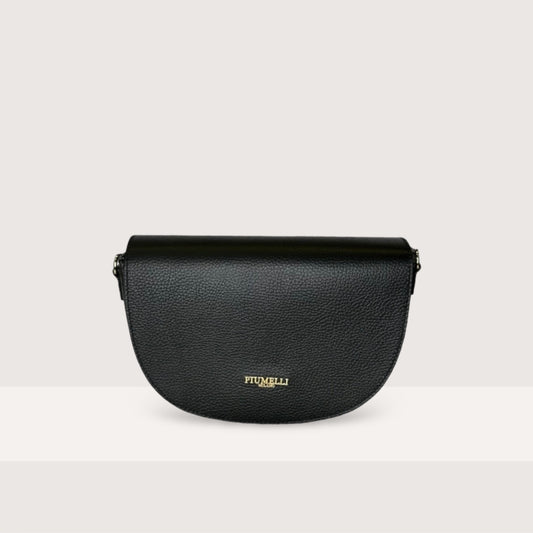 Чорна італійська шкіряна жіноча сумка Piumelli Lilia D28 Black