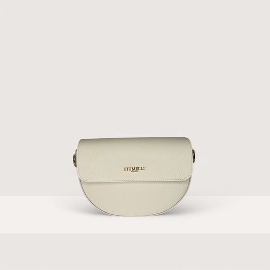 Молочна італійська шкіряна жіноча сумка Piumelli Lina M Bag, D201 Burro