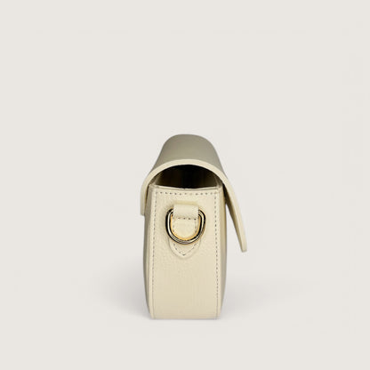 Молочна італійська шкіряна жіноча сумка Piumelli Lina M Bag, D201 Burro