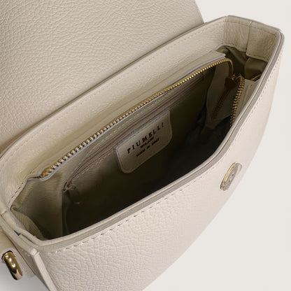 Молочна італійська шкіряна жіноча сумка Piumelli Lina M Bag, D201 Burro