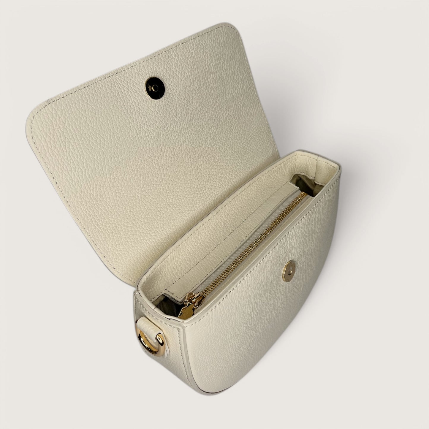 Молочна італійська шкіряна жіноча сумка Piumelli Lina M Bag, D201 Burro