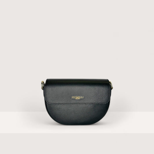 Чорна італійська шкіряна жіноча сумка Piumelli Lina M Bag, D28 Black