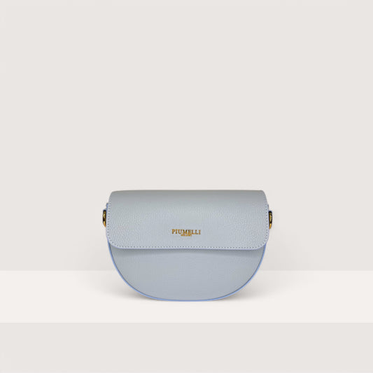 Блакитна італійська шкіряна жіноча сумка Piumelli Lina M D292 Cool Blue