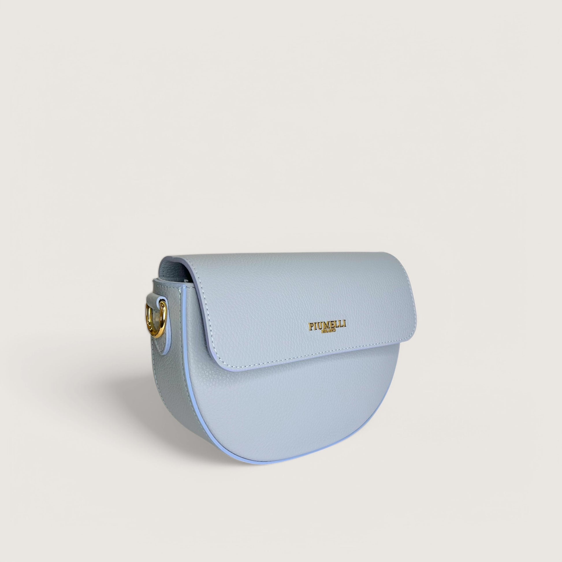 Блакитна італійська шкіряна жіноча сумка Piumelli Lina M D292 Cool Blue