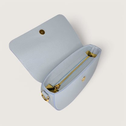 Блакитна італійська шкіряна жіноча сумка Piumelli Lina M D292 Cool Blue