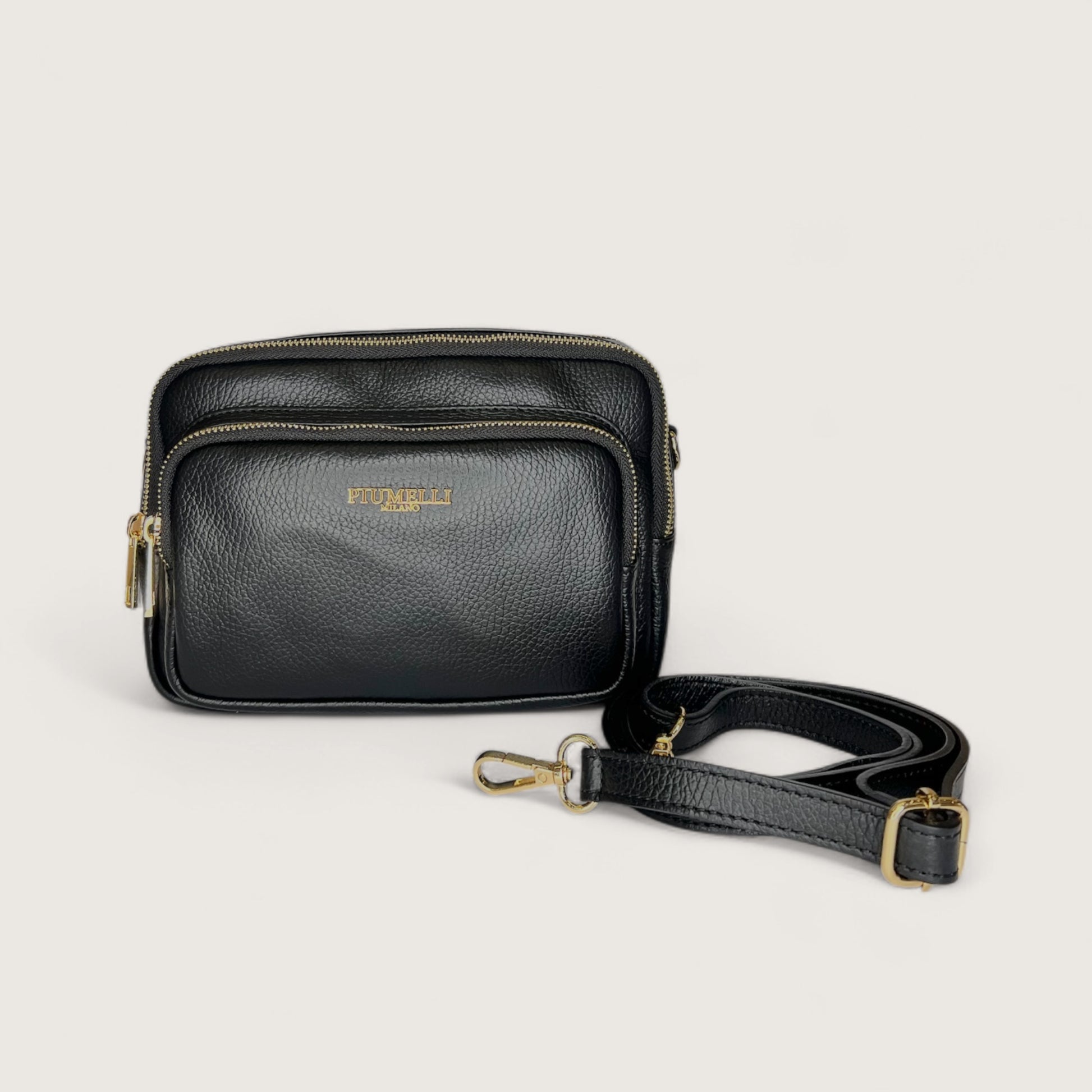 Чорна італійська шкіряна жіноча сумка Piumelli Maira Bag, D28 Black